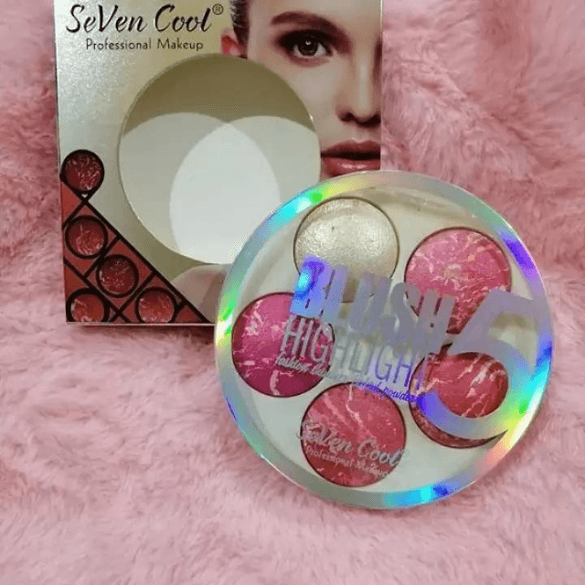 Seven Cool 5 in 1 Professional Terracotta Blush On Palette K